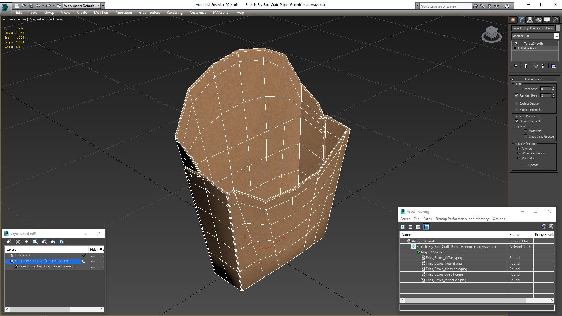 French Fry Box Craft Paper Generic model - TurboSquid 1858095