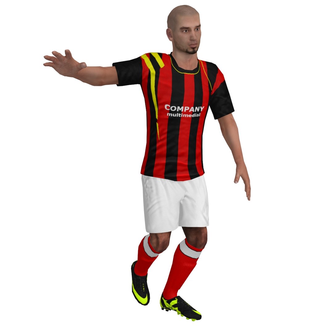 3d model rigged soccer player 1