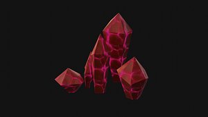3D Red Crystals