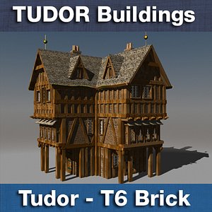 3d t tudor style medieval building model