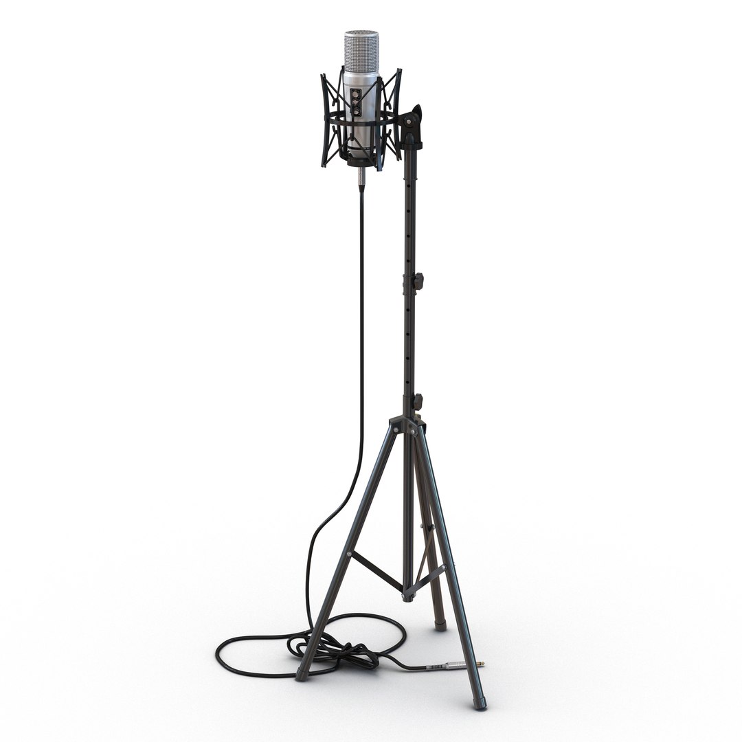 Studio Microphone Rode and Stand 2 3D Model 3D model preview