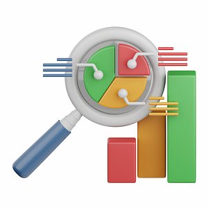 3d rendering analytics isolated useful for business and finance design element