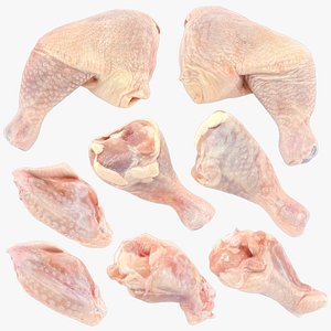 3D Fresh Raw Chicken Collection
