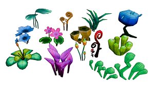 Stylized Low Poly Fantasy Plant Pack Game Ready Nature Assets