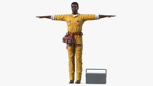 3D african american locksmith rigged male