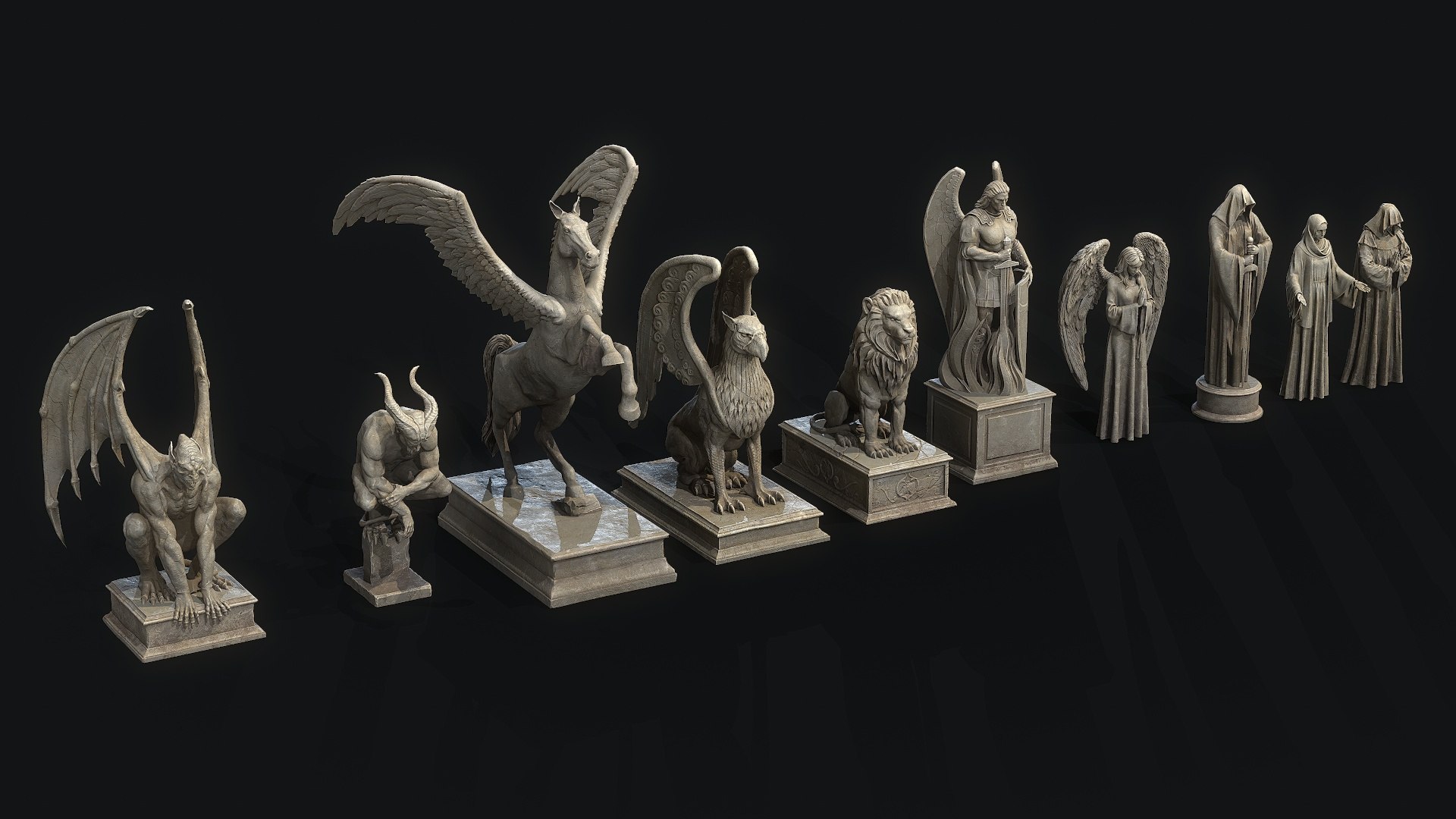 Mystical Statues Collection 3D Model - TurboSquid 2147592