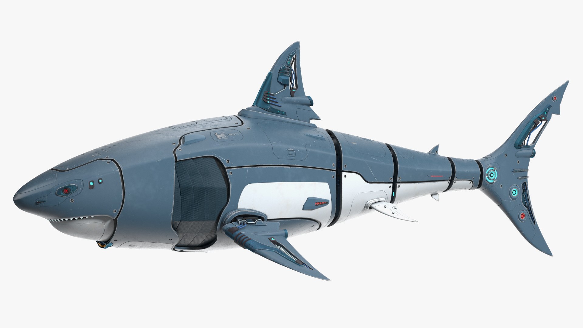 3D Shark Robot Rigged Model - TurboSquid 2199192