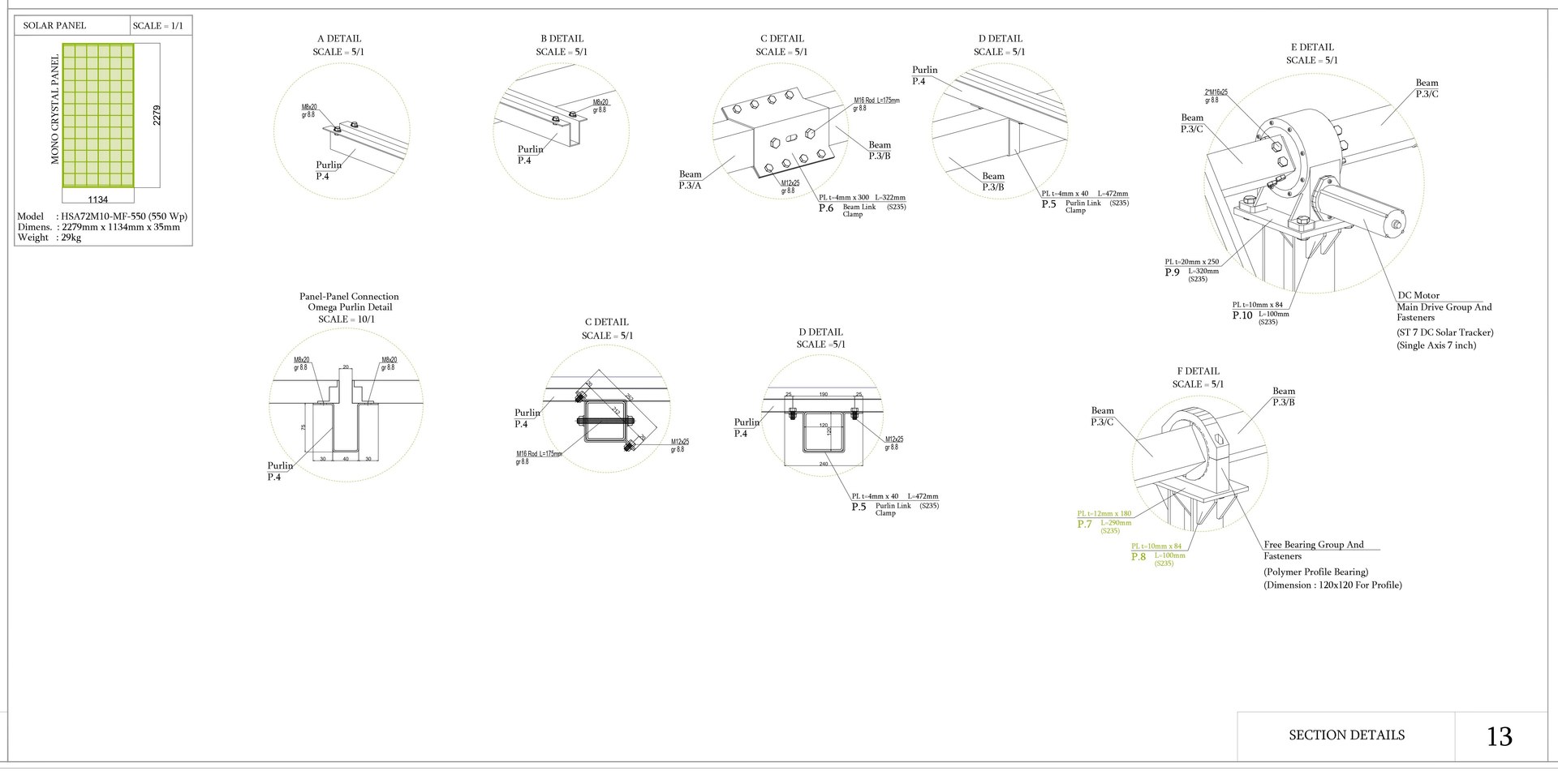3D 1 MW Solar Tracker System Project Type 1 - TurboSquid 2198270