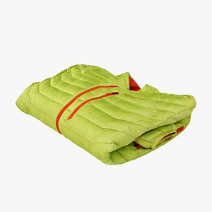 Light green down jacket generic folded for sport hiking