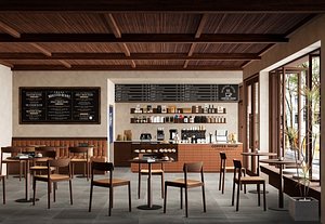 Coffee shop Coffeehouse Cashier Barista Station 3D model