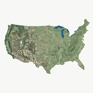 USA Mainland Realistic Satellite Map model