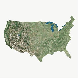 USA Mainland Realistic Satellite Map