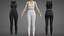 Completo yoga bianco e nero - Canotta sportiva e leggings - Abbigliamento 3D
