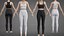 Completo yoga bianco e nero - Canotta sportiva e leggings - Abbigliamento 3D