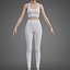 Completo yoga bianco e nero - Canotta sportiva e leggings - Abbigliamento 3D