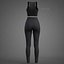 Completo yoga bianco e nero - Canotta sportiva e leggings - Abbigliamento 3D