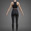 Completo yoga bianco e nero - Canotta sportiva e leggings - Abbigliamento 3D