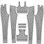Completo yoga bianco e nero - Canotta sportiva e leggings - Abbigliamento 3D