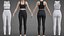 Completo yoga bianco e nero - Canotta sportiva e leggings - Abbigliamento 3D