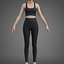 Completo yoga bianco e nero - Canotta sportiva e leggings - Abbigliamento 3D