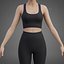 Completo yoga bianco e nero - Canotta sportiva e leggings - Abbigliamento 3D