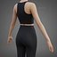 Completo yoga bianco e nero - Canotta sportiva e leggings - Abbigliamento 3D