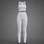 Completo yoga bianco e nero - Canotta sportiva e leggings - Abbigliamento 3D