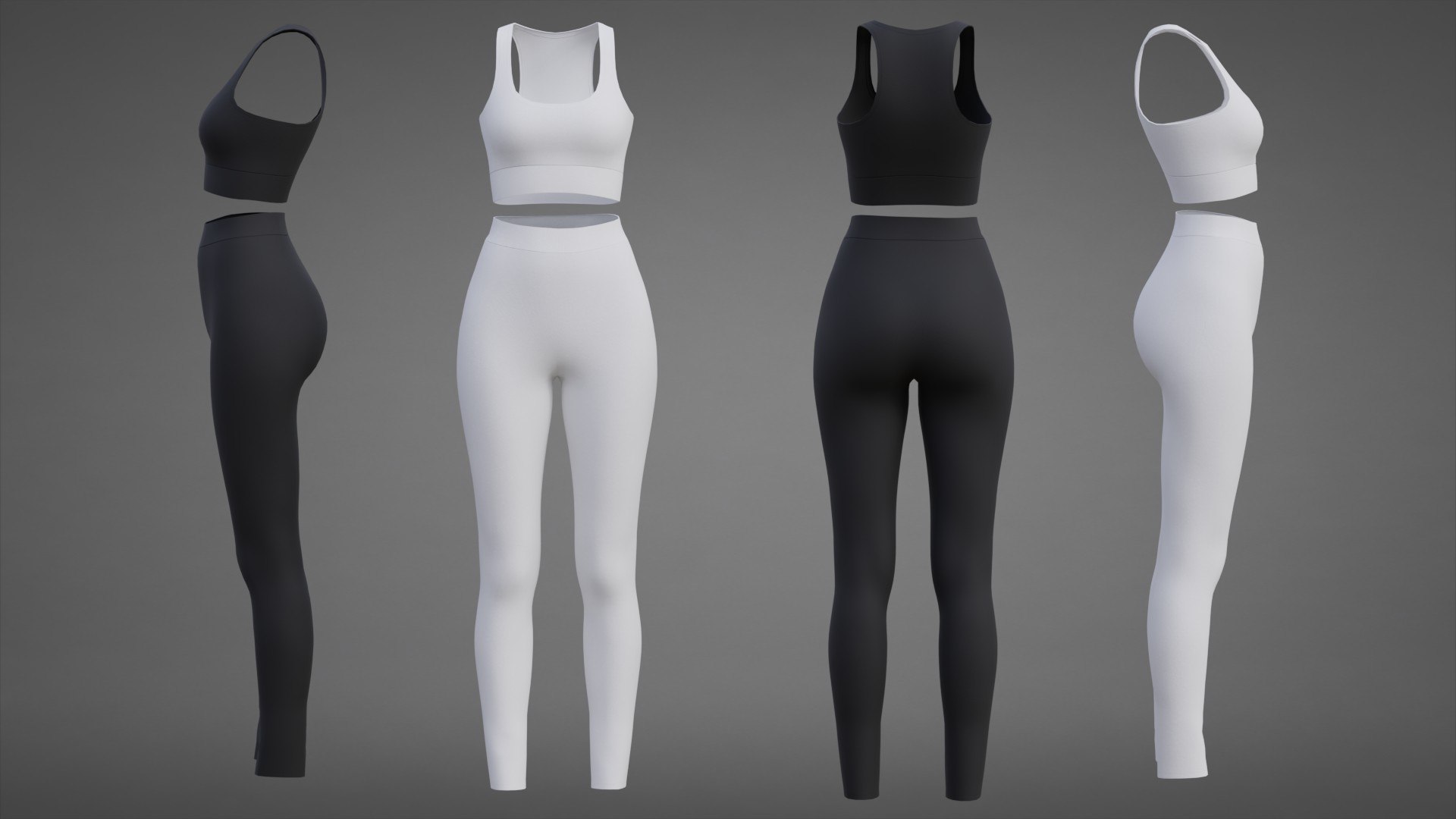 White and Black Yoga Outfit - Sports Bra Tank Top and Leggings 3D Clothing 3D https://p.turbosquid.com/ts-thumb/Xw/0pZM3G/w6/tb1/jpg/1784975911/1920x1080/fit_q87/92dccb73d4fe4dc4efbd49632fbb0d582f8d495d/tb1.jpg