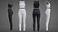 Completo yoga bianco e nero - Canotta sportiva e leggings - Abbigliamento 3D