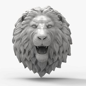 3D model lion head scupture