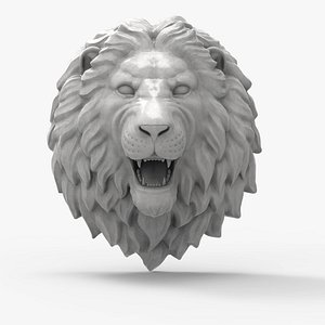 3D model lion head scupture
