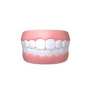 human mouth teeth cartoon 3D model