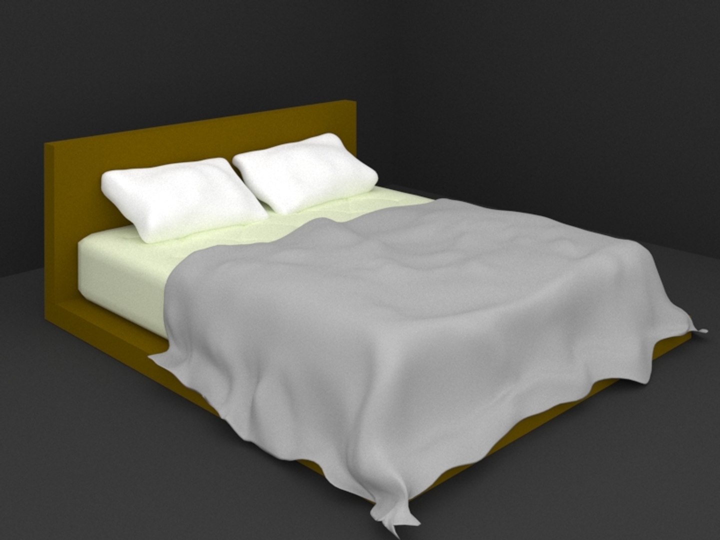 Simple bed model TurboSquid 1764960