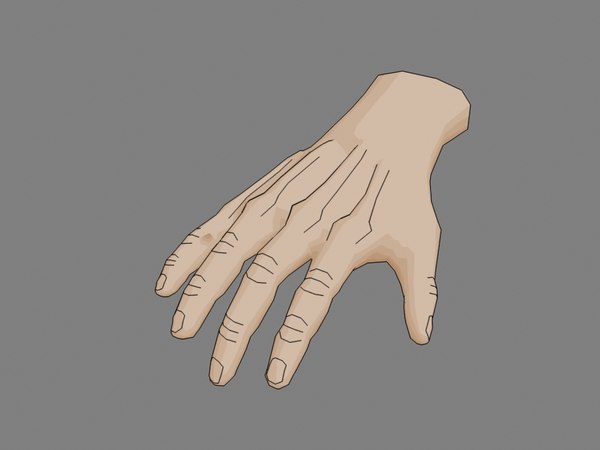 hand cellshaded model