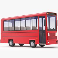 Stylized Bus Low Poly 3D Model