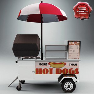 3d hot dog cart