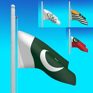 3d model of flags pakistan -