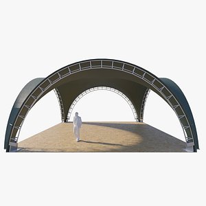 Arch tent rectangular 3D