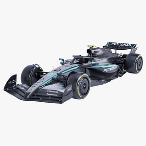 F1 2025 Mercedes W16 Formula 1 Race Car Low-poly 3D model