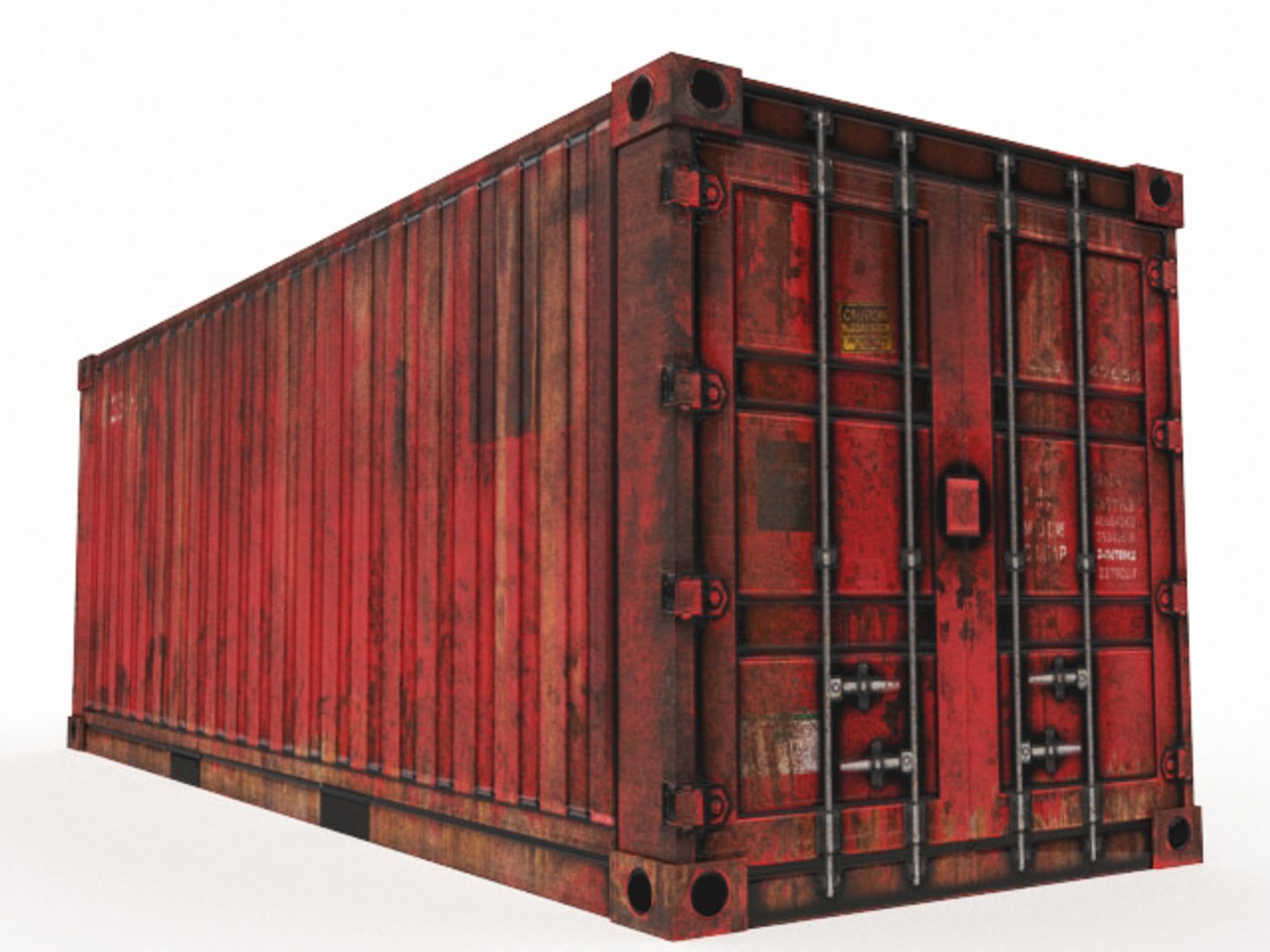 3D Red Container Polys - TurboSquid 1350258