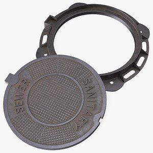 Steel Sewer Manhole Old 3D model