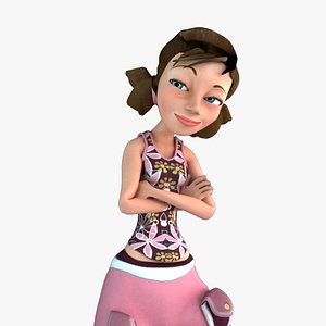 3d model girl animate
