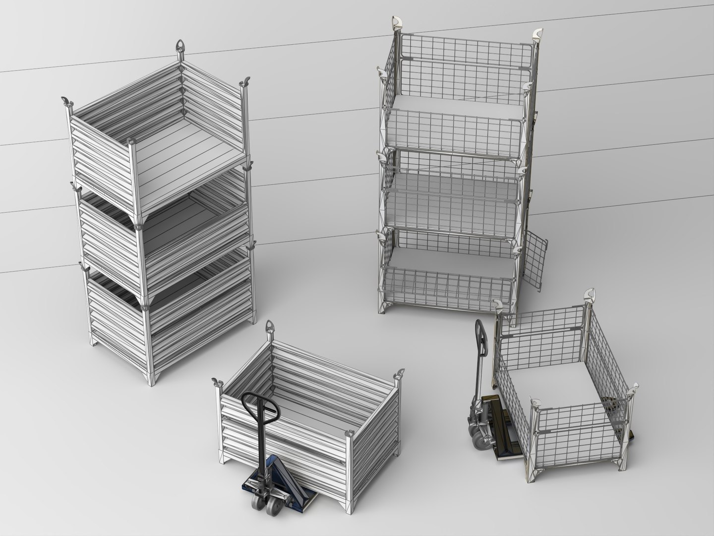Warehouse Stackable Steel Container  Manual Pallet Jack Asset 3D model https://p.turbosquid.com/ts-thumb/Xx/0nyKTm/XE/18/jpg/1785378491/1920x1080/fit_q87/4ed09326d77076be4279ae3066da509c5fbb9e6c/18.jpg