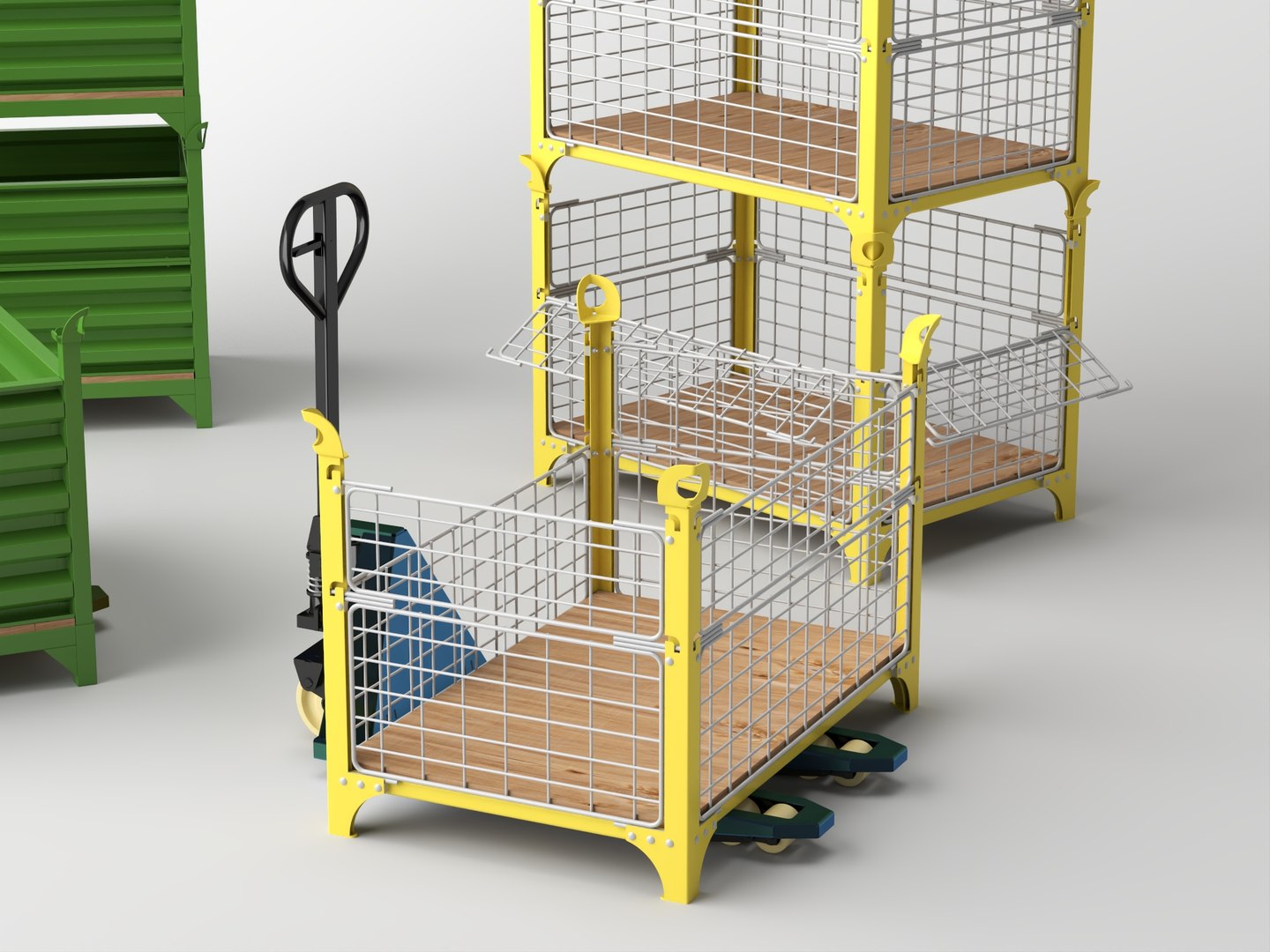 Warehouse Stackable Steel Container  Manual Pallet Jack Asset 3D model https://p.turbosquid.com/ts-thumb/Xx/0nyKTm/kv/13/jpg/1785378449/1920x1080/fit_q87/655e6606fec3070ffdfbd93c49892df33dea74c2/13.jpg