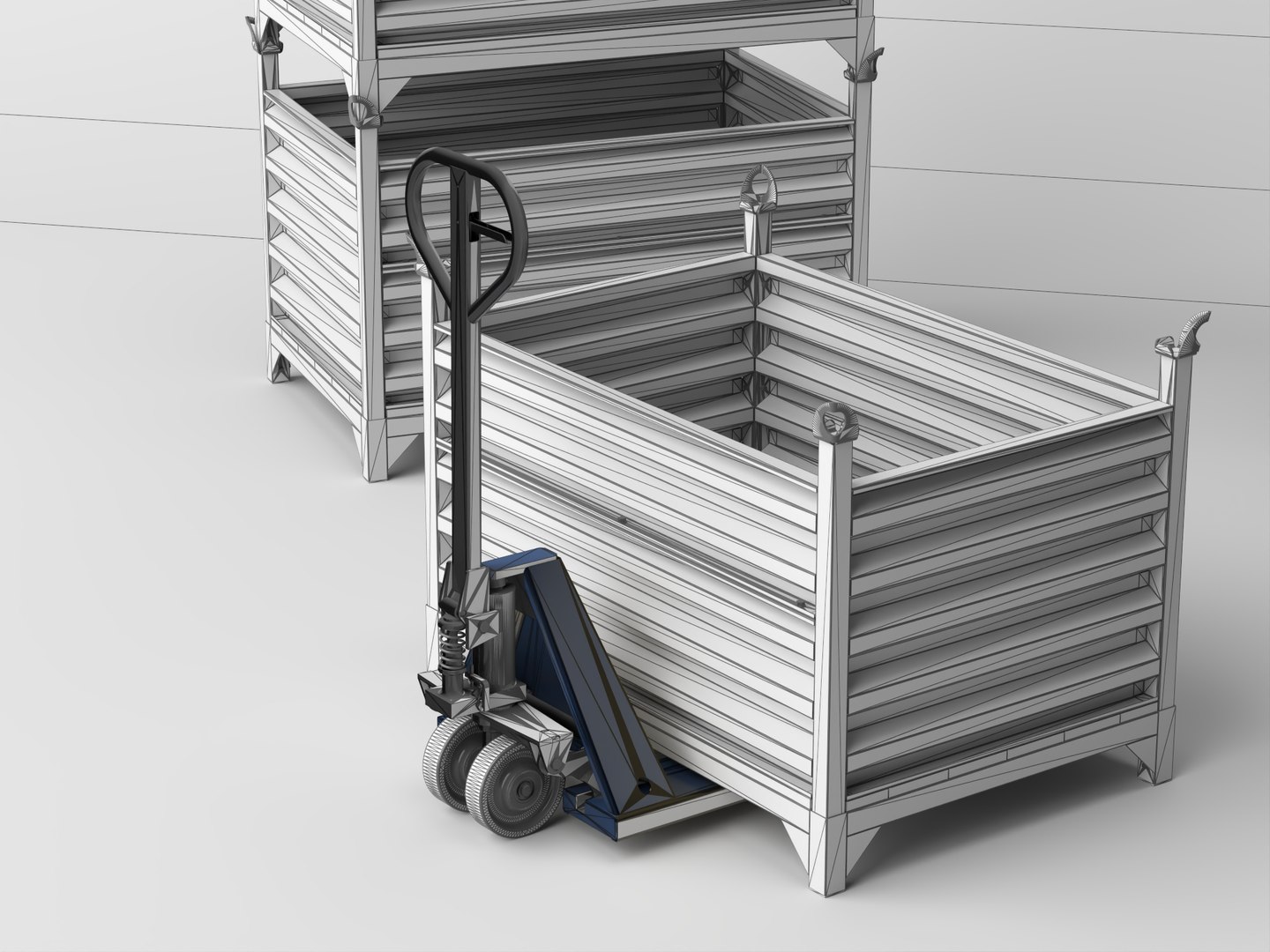 Warehouse Stackable Steel Container  Manual Pallet Jack Asset 3D model https://p.turbosquid.com/ts-thumb/Xx/0nyKTm/wx/112/jpg/1785378534/1920x1080/fit_q87/829296160033ac76d8ff41632afbce0c510fdf09/112.jpg