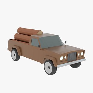 3D Low Poly Car - Jeep Gladiator - Game Ready model