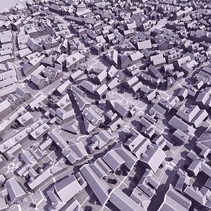 3d model medieval town modeled