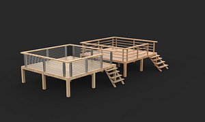 wooden dock model 3D model 3D model