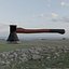 Hache de bûcheronnage low-poly