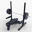 3D Barbell Rack Stand model